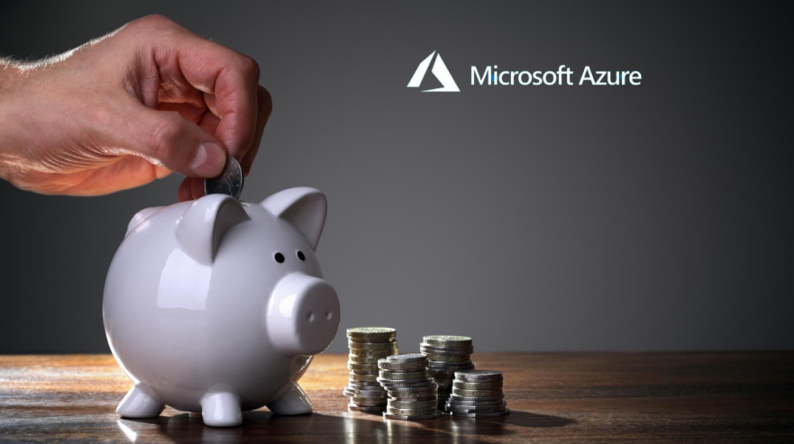 Image of a piggy bank with Azure logo Image